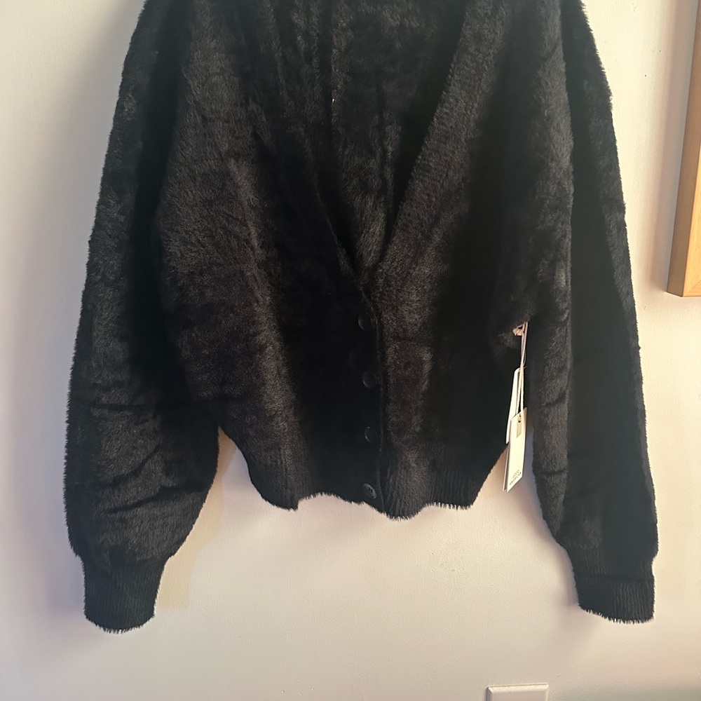 NWT Good American fuzzy Cardigan